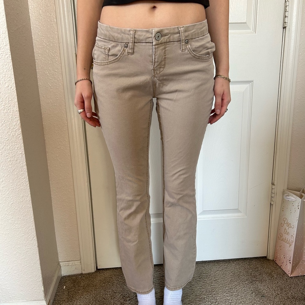 Faded Glory beige / khaki bootcut pants size 8P low rise